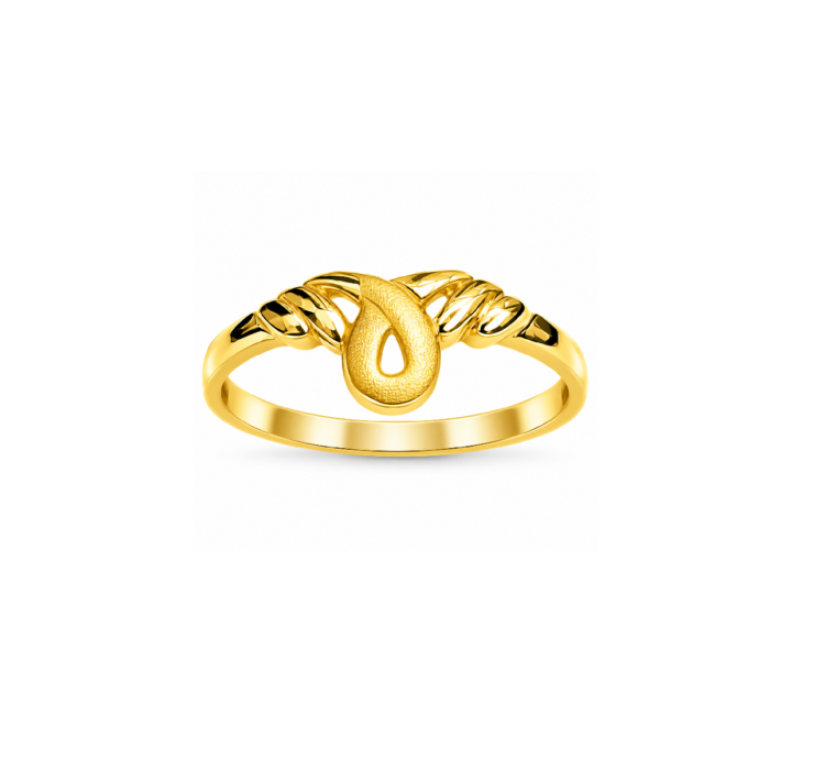 Elegant Gold Leaf Motif Designer Ring