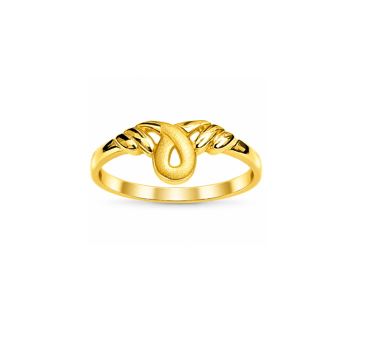 Elegant Gold Leaf Motif Designer Ring