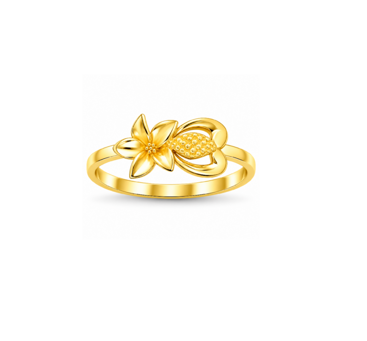 Elegant Gold Floral Motif Ring