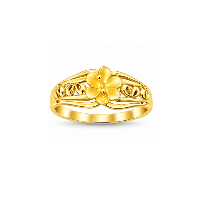 PCT9A658 Elegant Gold Floral Motif Designer Ring