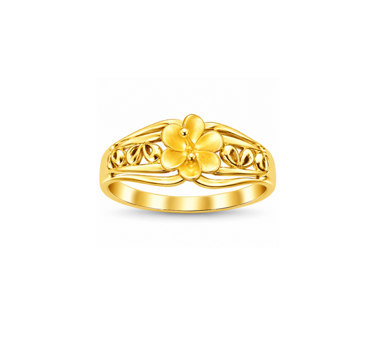 Elegant Gold Floral Motif Designer Ring