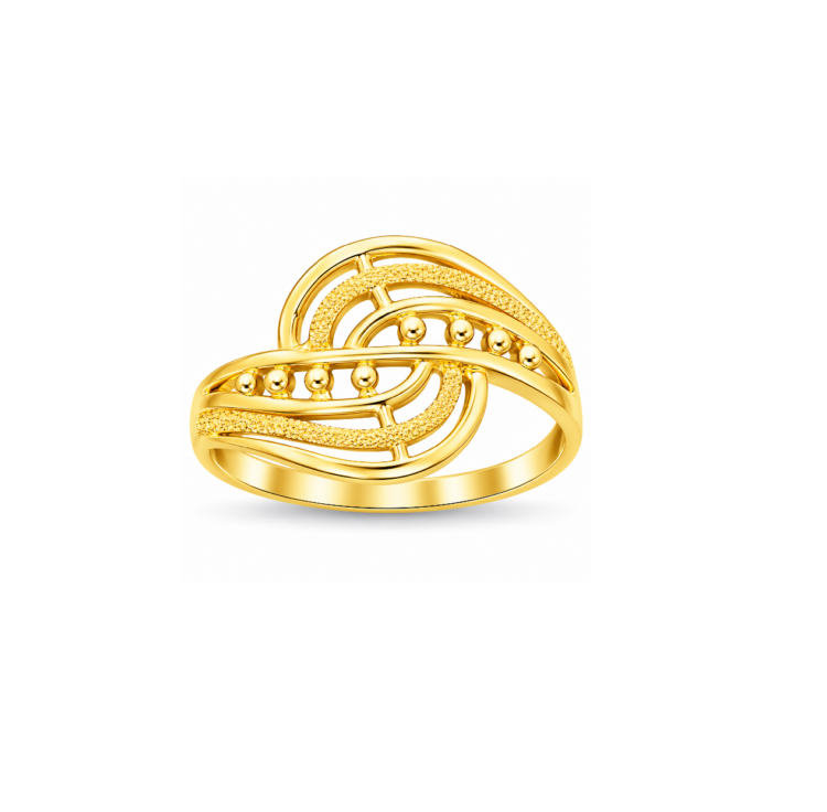 Elegant Layered Gold Geometric Band Ring