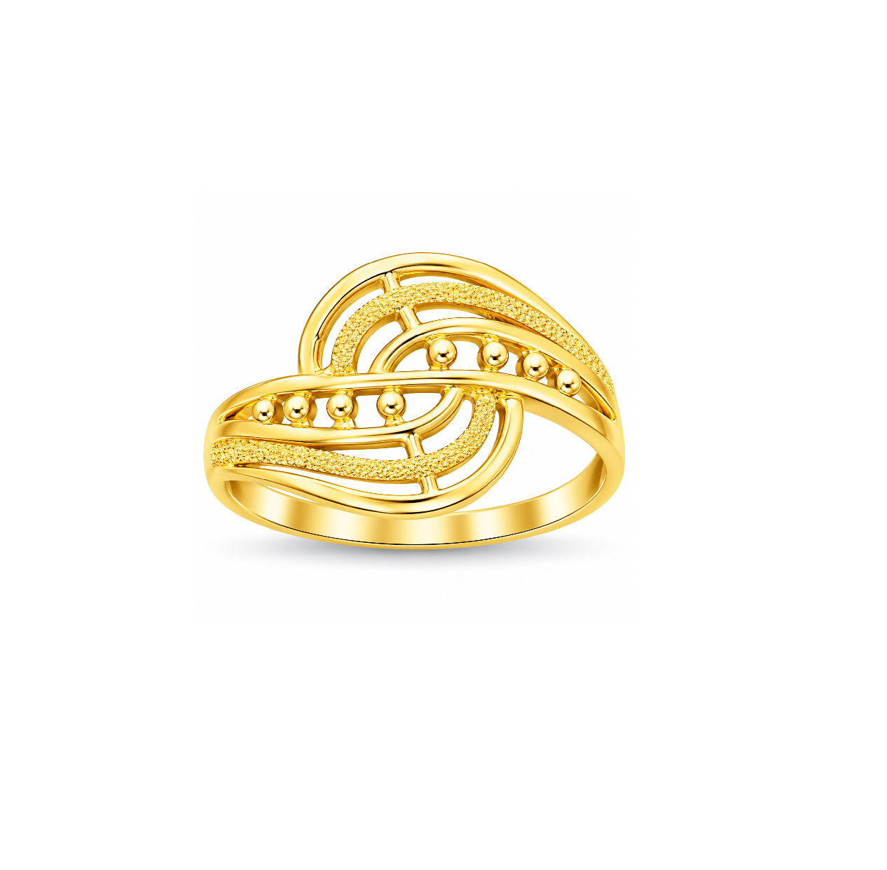 Elegant Layered Gold Geometric Band Ring