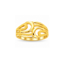 Modern Dual Infinity Textured Gold Statement Ring