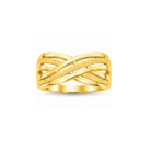 Elegant Criss-Cross Textured Gold Ring