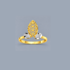 Elegant Floral Gold Plated Adjustable Ring with Crystal Stone Design