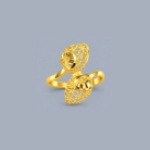 Elegant Floral Dual Motif Gold Plated Statement Ring for Women