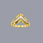 Contemporary Two-Tone Chevron Design Gold Finger Ring