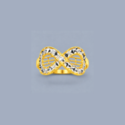 Elegant Dual Oval Crystal Stone Gold Plated Ring for Women
