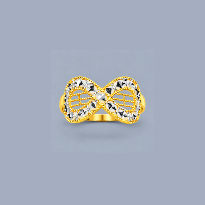 PCTMIX034 Elegant Dual Oval Crystal Stone Gold Plated Ring for Women