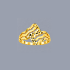 Elegant Gold Textured Wave & Geometric Design Finger Ring