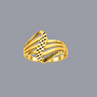 Modern Geometric Wave Design Gold Finger Ring