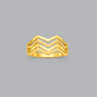 Modern Gold Chevron Texture Ring