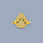 Elegant Floral Teardrop Gold Plated Statement Ring for Women