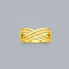 Elegant Criss-Cross Textured Gold Ring