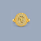 Elegant Floral Gold Plated Statement Ring with Faceted Centre Accent for Women