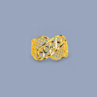 Elegant Geometric Openwork Gold Plated Statement Ring for Women