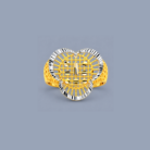 Elegant Dual Tone Geometric Gold Plated Statement Ring for Women