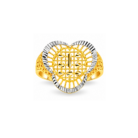 Elegant Dual Tone Geometric Gold Plated Statement Ring for Women